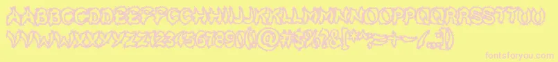 Czcionka Kicktotheface – różowe czcionki na żółtym tle