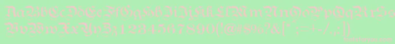 Kanzl Font – Pink Fonts on Green Background