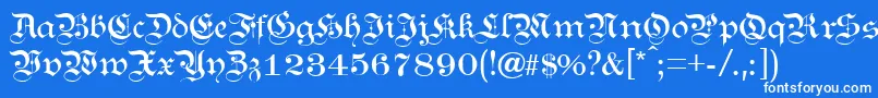 フォントKanzl – 青い背景に白い文字