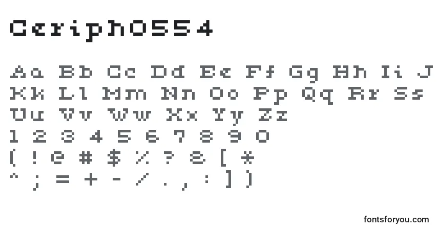 Schriftart Ceriph0554 – Alphabet, Zahlen, spezielle Symbole