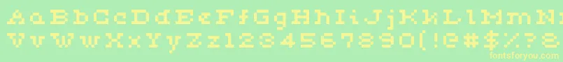 Ceriph0554-fontti – keltaiset fontit vihreällä taustalla