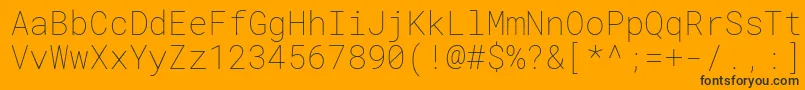 RobotomonoThin Font – Black Fonts on Orange Background