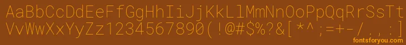 Шрифт RobotomonoThin – оранжевые шрифты на коричневом фоне