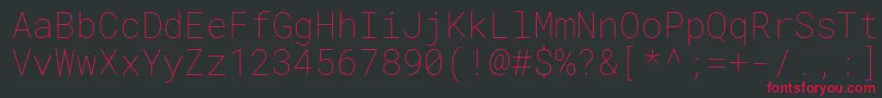 Czcionka RobotomonoThin – czerwone czcionki na czarnym tle