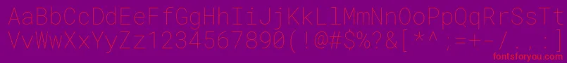 RobotomonoThin Font – Red Fonts on Purple Background