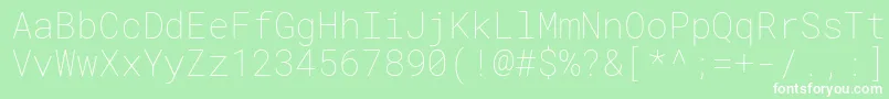 フォントRobotomonoThin – 緑の背景に白い文字