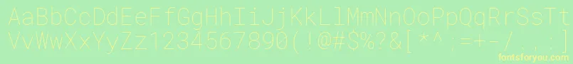 RobotomonoThin Font – Yellow Fonts on Green Background