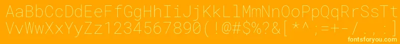 RobotomonoThin Font – Yellow Fonts on Orange Background