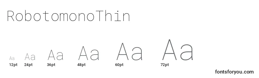 RobotomonoThin Font Sizes