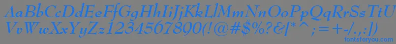 MonitorSsiBoldItalic-Schriftart – Blaue Schriften auf grauem Hintergrund