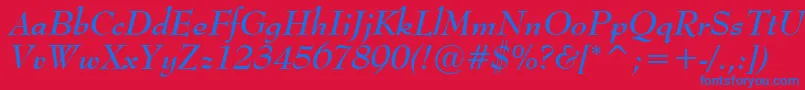 MonitorSsiBoldItalic Font – Blue Fonts on Red Background