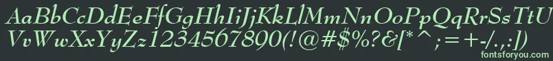 MonitorSsiBoldItalic Font – Green Fonts on Black Background
