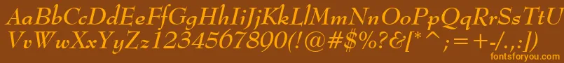 MonitorSsiBoldItalic Font – Orange Fonts on Brown Background