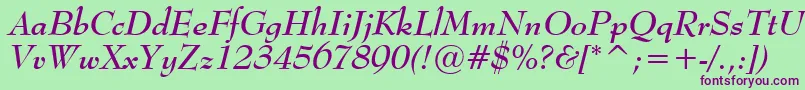 MonitorSsiBoldItalic Font – Purple Fonts on Green Background