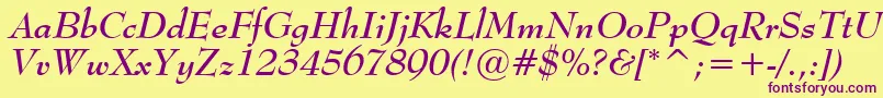 MonitorSsiBoldItalic Font – Purple Fonts on Yellow Background