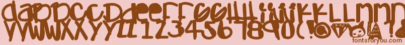 Adamskihand Font – Brown Fonts on Pink Background