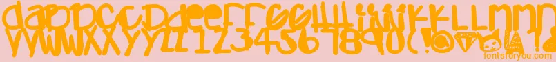 Adamskihand Font – Orange Fonts on Pink Background