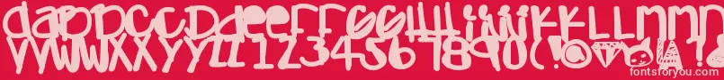Adamskihand Font – Pink Fonts on Red Background