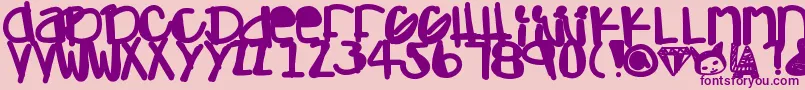Więcej informacji o czcionce Adamskihand Czcionka Adamskihand – fioletowe czcionki na różowym tle