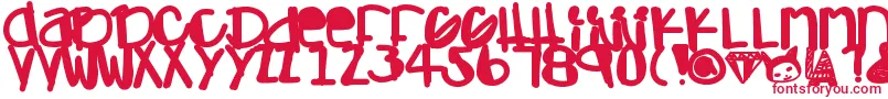 Adamskihand Font – Red Fonts on White Background