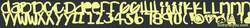 Weitere Informationen zur Adamskihand-Schriftart Adamskihand-Schriftart – Gelbe Schriften auf schwarzem Hintergrund