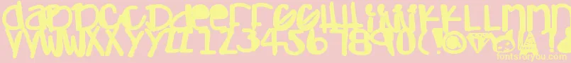 Adamskihand Font – Yellow Fonts on Pink Background