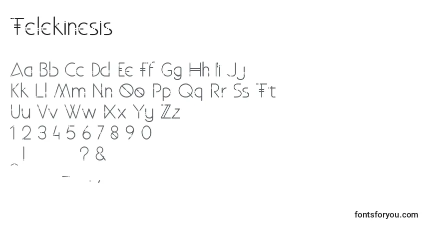 A fonte Telekinesis – alfabeto, números, caracteres especiais