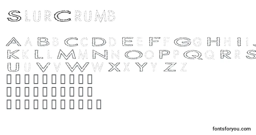 SlurCrumb Font – alphabet, numbers, special characters