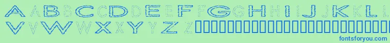 SlurCrumb-fontti – siniset fontit vihreällä taustalla