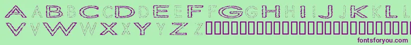 SlurCrumb-fontti – violetit fontit vihreällä taustalla