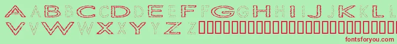 フォントSlurCrumb – 赤い文字の緑の背景