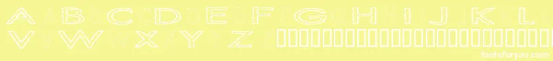 SlurCrumb-fontti – valkoiset fontit keltaisella taustalla