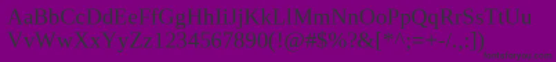 LiberationserifRegular-Schriftart – Schwarze Schriften auf violettem Hintergrund