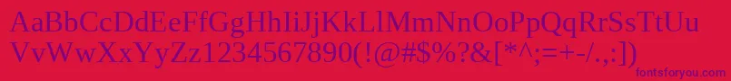 LiberationserifRegular Font – Purple Fonts on Red Background