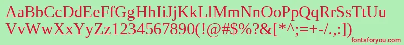 LiberationserifRegular Font – Red Fonts on Green Background