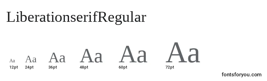 Размеры шрифта LiberationserifRegular