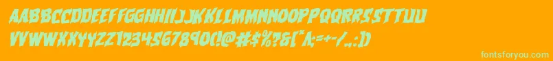 Vorvolakarotal Font – Green Fonts on Orange Background