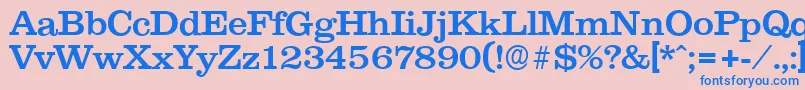 フォントClareserialMedium – ピンクの背景に青い文字