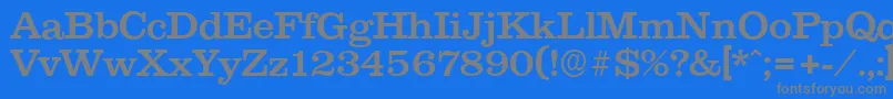 フォントClareserialMedium – 青い背景に灰色の文字