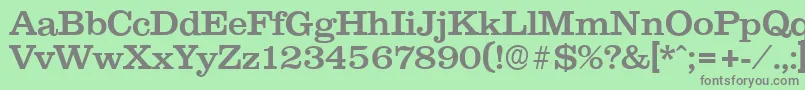 フォントClareserialMedium – 緑の背景に灰色の文字