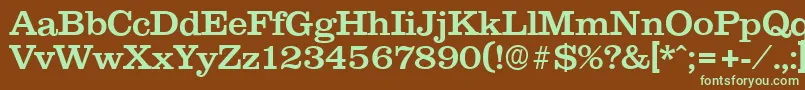 ClareserialMedium-fontti – vihreät fontit ruskealla taustalla