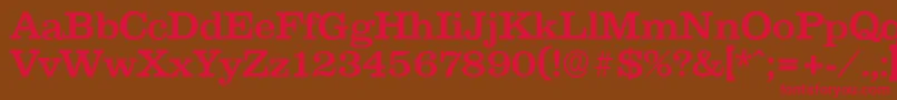 フォントClareserialMedium – 赤い文字が茶色の背景にあります。