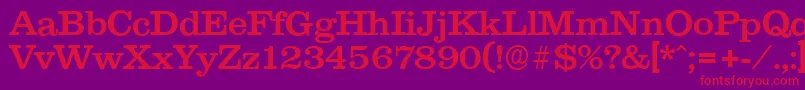 フォントClareserialMedium – 紫の背景に赤い文字