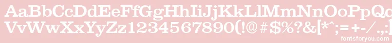 ClareserialMedium-Schriftart – Weiße Schriften auf rosa Hintergrund