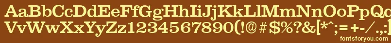 ClareserialMedium-fontti – keltaiset fontit ruskealla taustalla