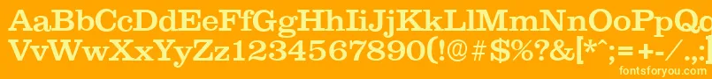 Шрифт ClareserialMedium – жёлтые шрифты на оранжевом фоне