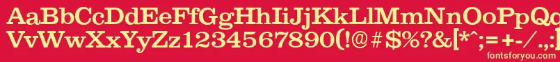 ClareserialMedium-Schriftart – Gelbe Schriften auf rotem Hintergrund