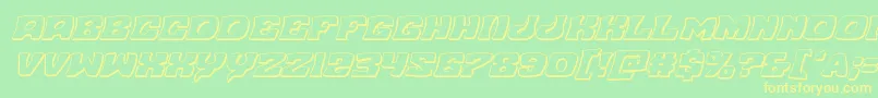 Nuevopassion3Dital Font – Yellow Fonts on Green Background