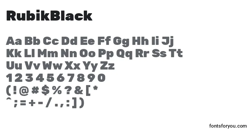 Fuente RubikBlack - alfabeto, números, caracteres especiales