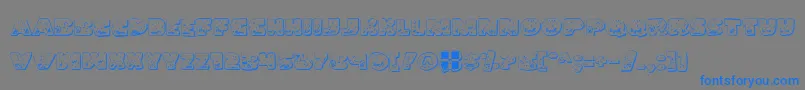 LandSharkOutlineGrunge-Schriftart – Blaue Schriften auf grauem Hintergrund